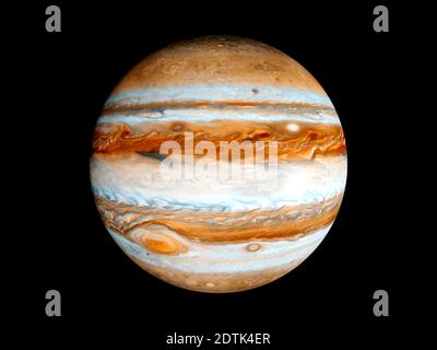 Giove gas gigante lentamente orbitante in concetto di spazio profondo Foto Stock
