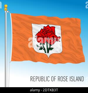 Bandiera della Repubblica di Rose Island, micronazione, mare adriatico, illustrazione vettoriale Illustrazione Vettoriale