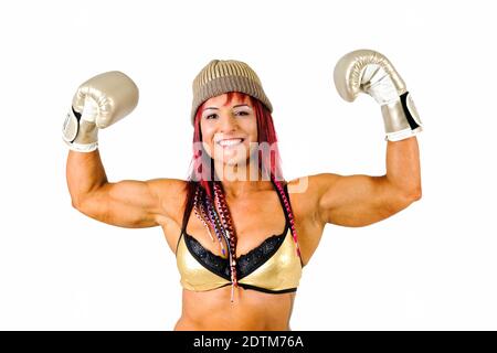 Femmina Kick Boxer Foto Stock