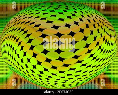 Calcolatore geometrico generato Op Art (Optical Art) immagine Foto Stock