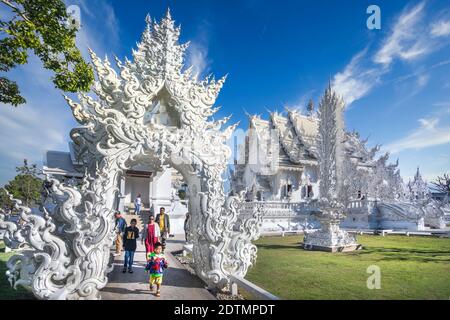 Thailandia, Chiang Rai City, il Tempio Bianco (Wat Rong Khun) Foto Stock