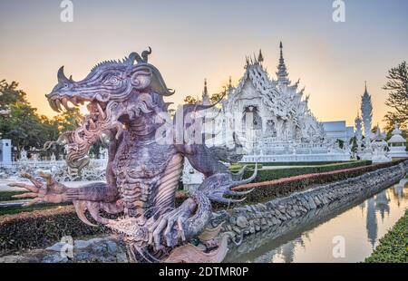 Thailandia, Chiang Rai City, il Tempio Bianco (Wat Rong Khun) Foto Stock