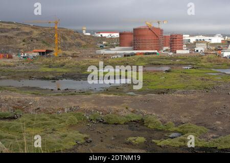 Cabo de Praia quarry Terceires Azoren; Cabo de Praia quarry Terceires Azzorre Foto Stock