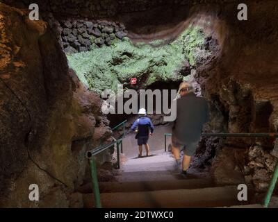 Gruta do Natal, o Grotta di Natale, un tubo di lava. Isola Ilhas Terceira, parte delle Azzorre (Ilhas dos Acores) nell'oceano atlantico, una re autonoma Foto Stock