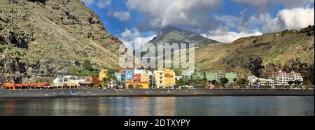 Spiaggia di Puerto de Tazacorte (Isole Canarie) - Vista panoramica Foto Stock