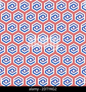 Texture esagonale moderna artistica multicolore per serigrafia e tessuti Sfondo con forme geometriche multicolore vettoriali esagonali senza giunture industriali Illustrazione Vettoriale