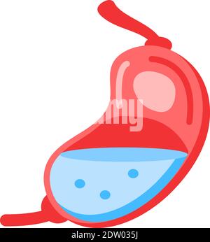 Vettore icona dello stomaco, simbolo della flora intestinale nello stomaco sano, sistema digestivo. Logo Lactobacillus, icona per poster, volantino, web. Illustrazione Vettoriale