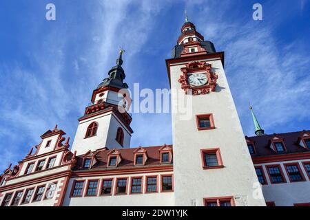 06.10.2011. Chemnitz. Germania orientale. Città vecchia buco chemnitz con sfondo blu cielo. Foto Stock