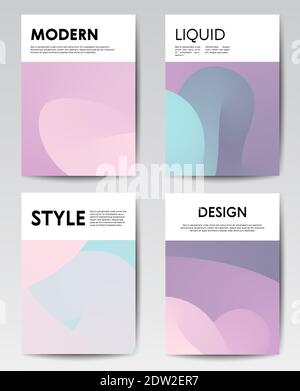 Modello di design a liquido trendy per la copertina dei documenti Illustrazione Vettoriale