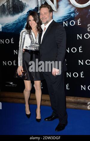 Jennifer Connelly e Russell Crowe hanno partecipato alla prima del film Noah (Noe) al Cinema Gaumont Champs Elysees di Parigi, Francia, il 1° aprile 2014. Foto di Nicolas Briquet/ABACAPRESS.COM Foto Stock