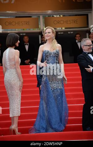Nicole Kidman arriva sul tappeto rosso della proiezione e cerimonia di apertura di Grace De Monaco che si tiene al Palais Des Festivals di Cannes, in Francia, il 14 maggio 2014, nell'ambito del 67a Festival del Cinema di Cannes. Nicole indossa un abito di Armani. Foto di Nicolas Briquet/ABACAPRESS.COM Foto Stock