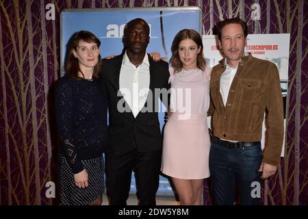 Adele Exarchopoulos, Reda Kateb, Moussa Mansaly alla proiezione di qui vive tenutasi al Les Arcades Cinema di Cannes, Francia il 16 maggio 2014. Foto di Nicolas Briquet/ABACAPRESS.COM Foto Stock