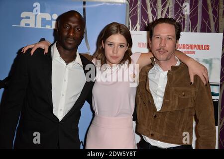 Adele Exarchopoulos, Reda Kateb, Moussa Mansaly alla proiezione di qui vive tenutasi al Les Arcades Cinema di Cannes, Francia il 16 maggio 2014. Foto di Nicolas Briquet/ABACAPRESS.COM Foto Stock