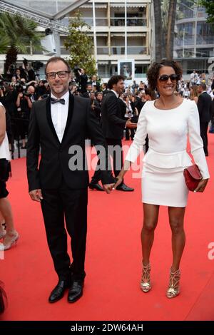 Pierre-Francois Martin-Laval e la moglie arrivano alla proiezione di Saint-Laurent tenutasi al Palais des Festivals di Cannes, in Francia, il 17 maggio 2014, nell'ambito del 67a Festival del Cinema di Cannes. Foto di Nicolas Briquet/ABACAPRESS.COM Foto Stock