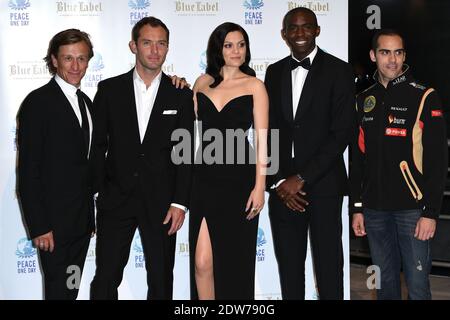 Jeremy Gilley, fondatore dell'organizzazione no-profit 'Peace One Day', Jude Law, Jessie J, Fabrice Muamba e Pastor Maldonado partecipano al 'Peace One Day Monaco Gala' tenutosi nella Salle des Etoiles allo Sporting Monte-Carlo di Monte-Carlo, Monaco, il 22 maggio 2014. L’evento benefico è a favore del lavoro educativo di un giorno per la Pace nella Repubblica Democratica del Congo e nella regione dei grandi Laghi in Africa. Foto di Nicolas Gouhier/ABACAPRESS.COM Foto Stock