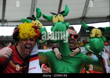 Tifosi in Coppa del mondo di Calcio 2014 primo turno Gruppo H match Belgio vs Russia in Maracana Stadium, Rio de Janeiro, Brasile , il 22 giugno 2014. Il Belgio ha vinto 1-0. Foto di Henri Szwarc/ABACAPRESS.COM Foto Stock