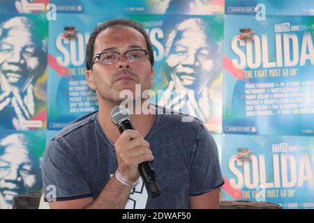 Luc Barruet partecipa a una conferenza stampa che si tiene il 27 giugno 2014 al festival annuale di beneficenza e raccolta fondi di musica Solidays tenutosi presso l'autodromo di Longchamp a Parigi. Foto di Audrey Poree/ABACAPRESS.COM Foto Stock