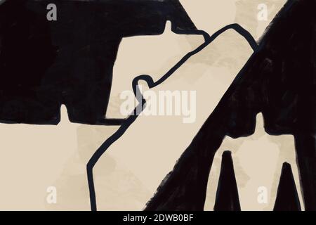 Bianco e nero Abstract bauhaus art style. Pittura con con bianco e nero. Grafica e arte moderna per la stampa. Foto Stock