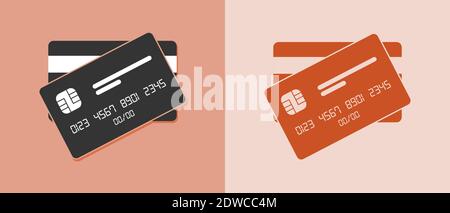 Icona della carta di credito. Stile piatto. Isolato. Illustrazione Vettoriale