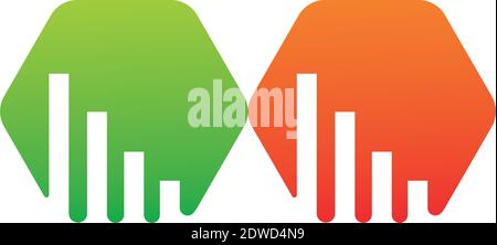 verde e arancione hexagons azienda logo colorato disegno icona vettore illustrazione Illustrazione Vettoriale