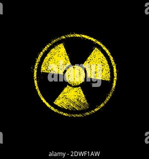 Immagine vettoriale del simbolo di radiazione di grunge (segno tossico) Illustrazione Vettoriale