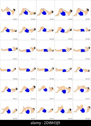 Illustrazione dalla colezione di 280 sport che si stigola ogni st ha circa 30 posture. Per gli istruttori di ginnastica e gli istruttori di personel quali i phys Illustrazione Vettoriale