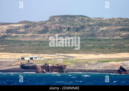 Iwo Jima che si trova a sud delle Isole Bonin. Insieme ad altre isole, formano l'arcipelago di Ogasawara, in Giappone Foto Stock