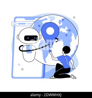 Ai in viaggio e trasporto concetto astratto illustrazione vettoriale. Illustrazione Vettoriale