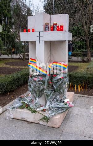 Ricordando la rivoluzione anticomunista del 1989 e la popolazione che morì, Craiova, Romania, UE. Foto Stock