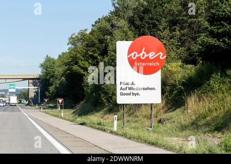 Landesgrenze Oberösterreich, Österreich Foto Stock