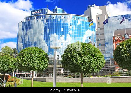 KIEV, UCRAINA - 23 LUGLIO 2007: Hyatt Regency Kiev apre un hotel a 5 stelle vicino a piazza Sofia a Kiev, Ucraina Foto Stock