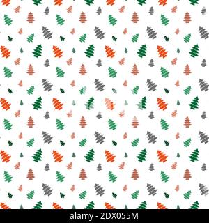 colorful natale modello senza giunture con il disegno dell'albero di natale Illustrazione Vettoriale