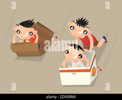 Illustrazione cartoon di due bambini di Hong Kong che giocano con yoyo  Immagine e Vettoriale - Alamy