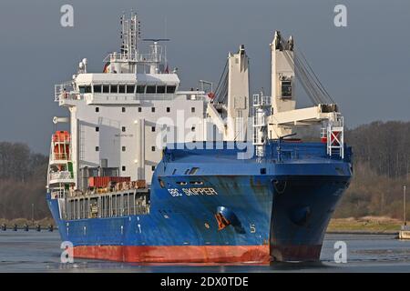 Nave da carico Generacl BBC Skipper passando per il canale di Kiel Foto Stock