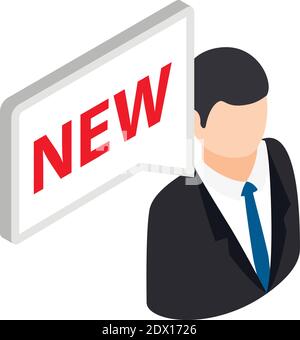 Icona sviluppo aziendale. Illustrazione isometrica dell'icona del vettore di sviluppo di affari per il fotoricettore Illustrazione Vettoriale