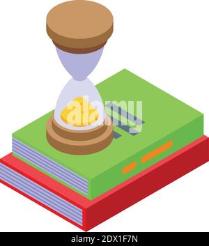 Icona di assegnazione clessidra. Isometrica dell'icona vettore di assegnazione clessidra per il web design isolato su sfondo bianco Illustrazione Vettoriale