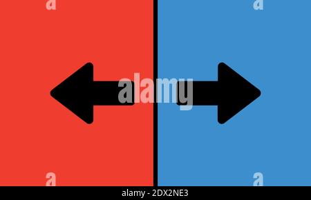 Lo sfondo delle frecce sinistra e destra. Illustrazione Vettoriale