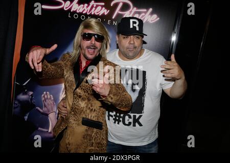Sebastien Patoche (Cartman) e Tefa partecipano alla mostra di Sebastien Patoche e a una festa per festeggiare il compleanno di Tefa che si è tenuto al 'Theatre du Renard' di Parigi, in Francia, il 1° luglio 2014. Foto di Jerome Domine/ABACAPRESS.COM Foto Stock