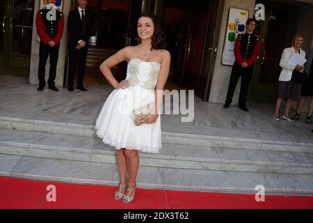 Priscilla Betti partecipa al 20° 'Gala Musique contre l'ouli' che si è tenuto al Theatre des Champs-Elysees di Parigi, in Francia, il 2 luglio 2014. Foto di Nicolas Briquet/ABACAPRESS.COM Foto Stock