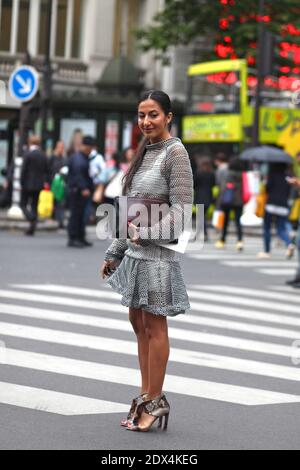 Nausheen Shah arrivo a Elie Saab Autunno-Inverno 2014-2015 Haute Couture show tenuto Rue Cambon, Parigi, Francia il 9 luglio 2014. Foto di Marie-Paola Bertrand-Hillion/ABACAPRESS.COM Foto Stock