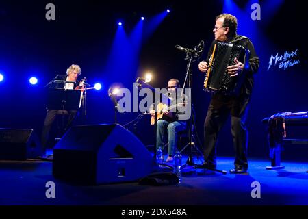 Richard Galliano, Bireli Lagrene e Didier Lockwood si esibisce in concerto al Montreux Jazz Festival, Svizzera, il 18 luglio 2014. Foto di Loona/ABACAPRESS.COM Foto Stock