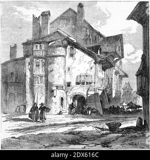 Incisione del comune svizzero di Berna al tempo della riforma. Oggi Berna è la capitale de facto della Svizzera, definita dagli svizzeri come la loro "città federale". Illustrazione da 'la storia del Protestantismo' di James Aitken Wylie (1808-1890), pub. 1878 Foto Stock