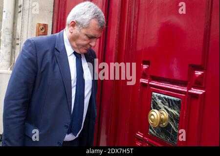 Thierry Herzog, avvocato dell'ex presidente francese Nicolas Sarkozy, arriva presso l'ufficio di Sarkozy a Paris.France il 6 settembre 2014. Foto ABACAPRESS.COM Foto Stock