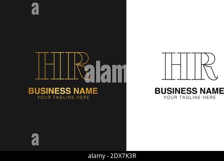 HR H R Abstract abstract moderno logo creativo minimale, immagine vettoriale, logo logotipo di lusso, logo iniziale. Illustrazione Vettoriale