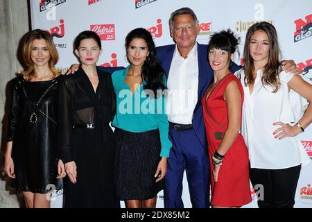 Veronique Mounier, Delphine Chaneac, Farida Kramdi, Jean-Paul Baudecroux, Erika Moulet e Audrey Thintouin alla conferenza stampa NRJ RENTREE des Medias al Musee du Quai Branly, a Parigi, in Francia, il 10 settembre 2014. Foto di Aurore Marechal/ABACAPRESS.COM Foto Stock