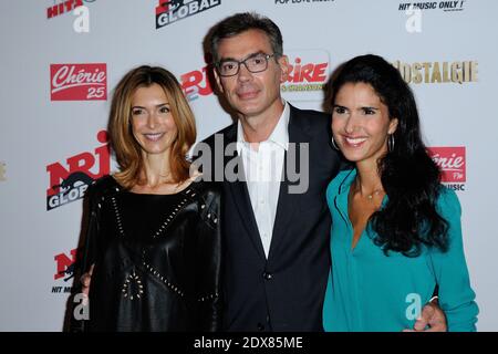 Veronique Mounier, Laurent Fonnet e Farida Kramdi partecipano alla conferenza stampa NRJ RENTREE des Medias al Musee du Quai Branly, Parigi, Francia, il 10 settembre 2014. Foto di Aurore Marechal/ABACAPRESS.COM Foto Stock