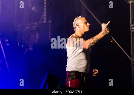 Keith Flint, Lead Singer of the Prodigy, Dies at 49 - immagini della band Prodigy con il canto Keith Flint che si esibisce al Paleo Festival di Nyon il 25 luglio 2014. Foto di Loona/ABACAPRESS.COM Foto Stock