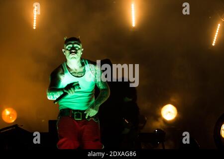 Keith Flint, Lead Singer of the Prodigy, Dies at 49 - immagini della band Prodigy con il canto Keith Flint che si esibisce al Paleo Festival di Nyon il 25 luglio 2014. Foto di Loona/ABACAPRESS.COM Foto Stock