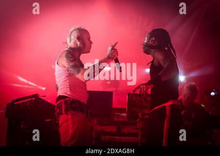 Keith Flint, Lead Singer of the Prodigy, Dies at 49 - immagini della band Prodigy con il canto Keith Flint che si esibisce al Paleo Festival di Nyon il 25 luglio 2014. Foto di Loona/ABACAPRESS.COM Foto Stock