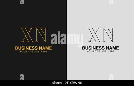 XN X N abstract abstract moderno logo creativo minimo, immagine vettoriale modello. Logo logotipo di lusso, logo iniziale. Illustrazione Vettoriale